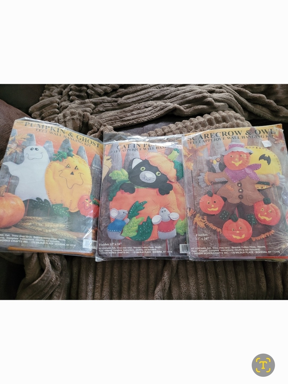 3 Halloween Felt Applique Kits